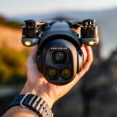 Image for the Tweet beginning: DJI Mavic 4 Pro hovers